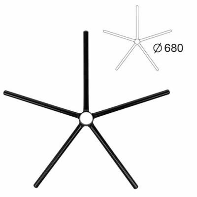 Пятилучие для кресла, металлическое, нагрузка до 120 кг, диаметр 680 мм, сборное, черное