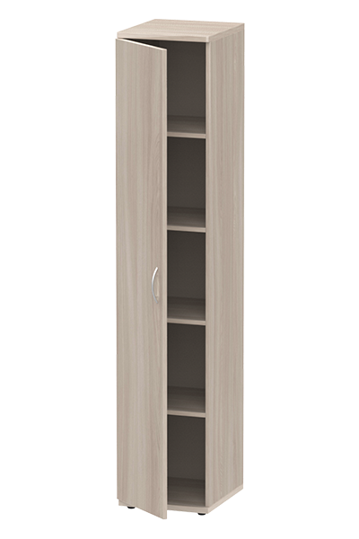 Шкаф узкий с полками, левый на 5 отделений ясень