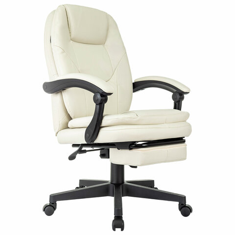 Кресло офисное CH-868N-BF, синхромеханизм, подставка для ног, экокожа, бежевое