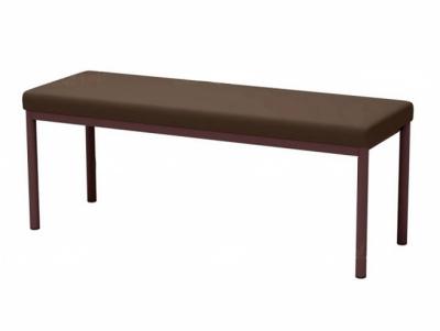Банкетка 3-местная мягкая 1120х380х420 мм (обивка - экокожа коричневый, м/к коричневый)
