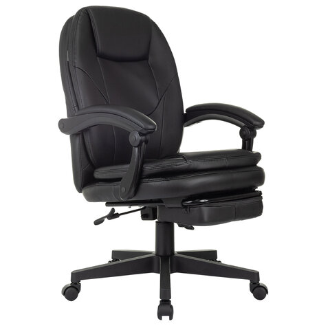 Кресло офисное CH-868N-BF, синхромеханизм, подставка для ног, экокожа, черное