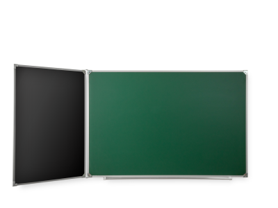 Двухэлементная(Л) магнитная полимерная школьная доска  комбинированная(зеленый/черный)