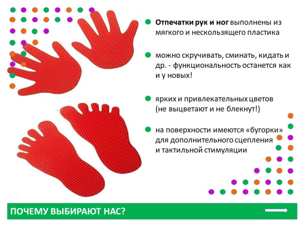 Отпечатки рук и ног. Набор следов.
