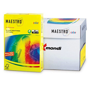 Бумага А4 500л "Maestro Color NEON" 80гр/м2, 104% (желтый неон) 
