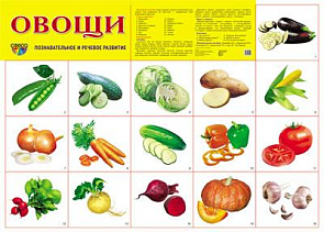 Плакат А2 (комплект разрезных карточек) Овощи 