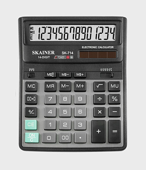 Калькулятор 14 разр. 203*158мм., двойное питание 