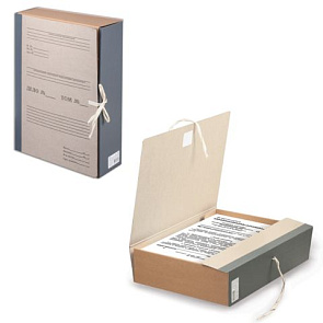 Короб архивный   8см. с завязками, переплетный картон, корешок - бумвинил 