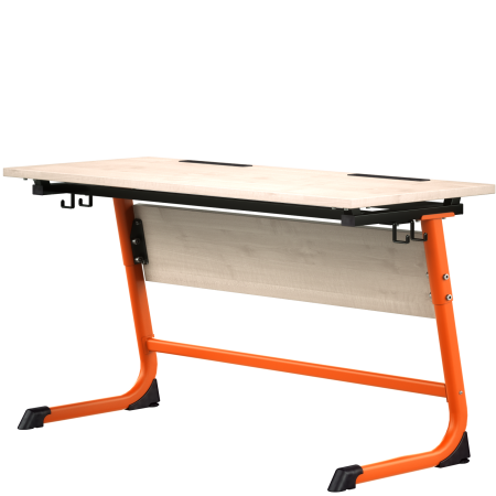 Стол ученический с НАКЛОНОМ СТОЛЕШНИЦЫ «Оптима» 2 — местный, регулируемый 5-7 группа, клен танзай