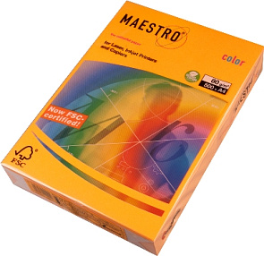Бумага А4 500л "Maestro Color NEON" 80гр/м2, 104% (оранжевый неон) 
