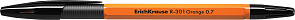Ручка шариковая "R-301. Grip Orange" 1мм. черная, резин. дердат., корпус оранж