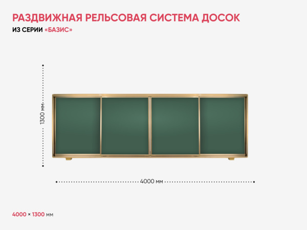 Раздвижная рельсовая система досок BS - 22 (меловая)