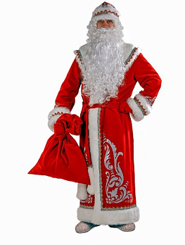 Взрослый карнавальный костюм Дед Мороз, цвет красный, р. 54-56, рост 188 