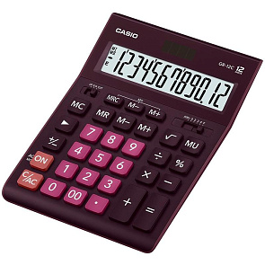 Калькулятор 12 разр. 209x155 "Casio GR-12-WR" бордовый 