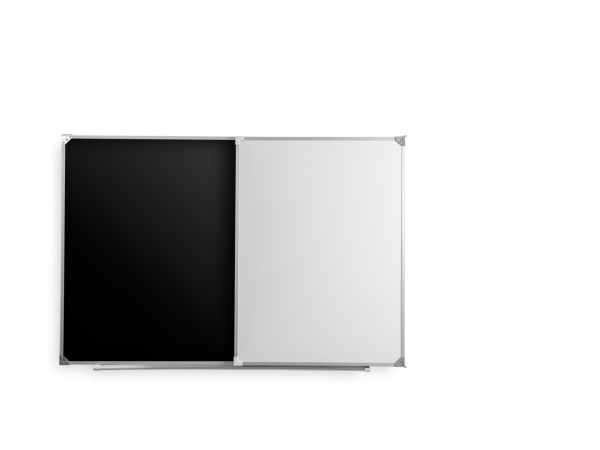 Двухэлементная(П) магнитная полимерная школьная доска комбинированная(черный/маркер)