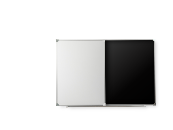 Двухэлементная(Л) магнитная полимерная школьная доска комбинированная(черный/маркер)