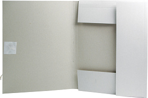 Папка д/бумаг с завязками белая, картон НЕмелованный (260-270г/м2) 