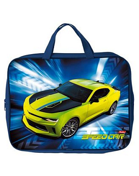 Папка-сумка А4, на молнии с ручками "Sport Car", текстильная, ширина 7см 