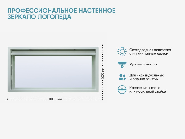 Профессиональное настенное зеркало логопеда