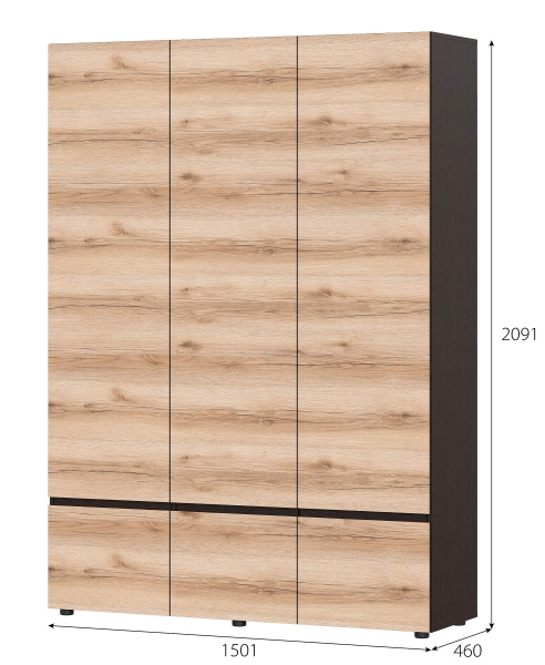 МС "Берген" Шкаф трехстворчатый