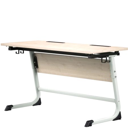 Стол ученический с НАКЛОНОМ СТОЛЕШНИЦЫ «Оптима» 2 — местный, регулируемый 3 - 5 группа, клен танзай с