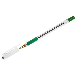 Ручка шариковая "MC Gold" 0,5мм. зеленая, резин. держат. 