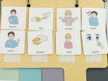 Комплект из 8 Коммуникативных книг с карточками PECS/ПЭКС (Маленькие) серый