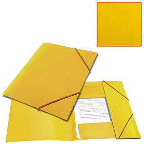 Папка пластиковая А4 на резинках "Contract" 500мкм желтая 