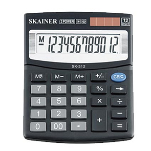 Калькулятор 12 разр. 124*100мм., двойное питание 