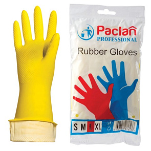 Перчатки хозяйственные PACLAN "Professional" с х/б напылением, размер L 