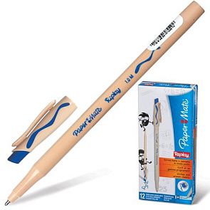 Ручка "пиши-стирай" шариковая 1мм. синяя "Replay", корпус бежевый 