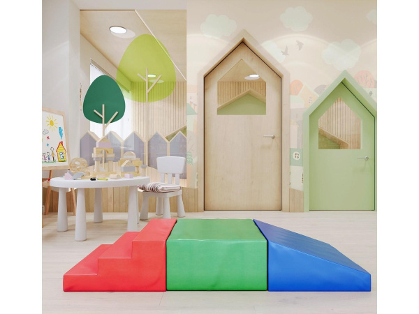 Мягкий спортивный модуль «Лесенка» синий