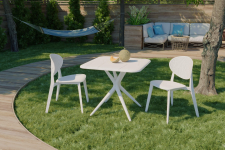 Пластиковый стол SHT-TU30/TT30 83/83 бежевый/коричневый